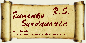Rumenko Surdanović vizit kartica
